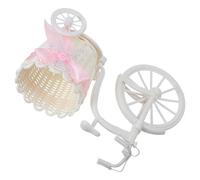 HOOTNEE Macetero Decorativo Triciclo Grande de Ratán Sintético Rosa 25,4x18,8x10 Cm Cesta de Flores Vintage para Boda Centro de Mesa Decoración Rústica para Hogar y Eventos