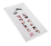 HOOTNEE Marco de Fotos para Ñiño de 12 Meses Blanco Huellas de Manos y Pies, Marco de Recuerdo Infantil para Crecimiento, Decoración de Habitación para Recién Nacidos