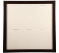 HOOTNEE Marco Expositor de Medallas de Madera Nogal Oscuro para 6 Medallas Tamaño 12x12 Cm Vitrina Multifuncional para Guardar y Exhibir Cuadro Decorativo para Escritorio y Pared