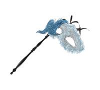 HOOTNEE Máscara Veneciana Decorativa de Dragón con Bastón Diseño de Ala Azul Ligera y Cómoda para Carnaval Fiesta de Navidad y Baile de Máscaras