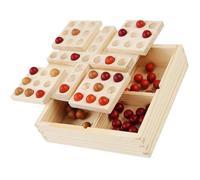 HOOTNEE Mesa de Madera Raya Giratorio con Fichas de Madera para Educativo de Ajedrez Chino Multijugador Desarrollo Mental y Coordinación Manual