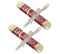 HOOTNEE Mezuzá de Metal Dorado con Pergamino Kosher Incluido Juego de 2 Unidades para Puerta Decoración Judía Hogar Placa de Bendición Religiosa Adecuado para Inauguración y