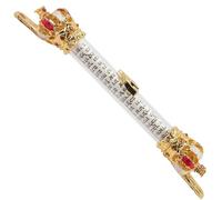 HOOTNEE Mezuzá Metálica Pergamino para Puerta Decoración Religiosa Roja Adorno Monumento Conmemorativo Pérdida Madre Diseño 2 Orificios para Instalación Fácil Superficie Lisa Segura