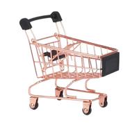 HOOTNEE Mini Carrito de Compras de Juguete para Carrito Pequeño de Imitación Rosa Dorado Decoración Portátil para Casa y Oficina Accesorio de Fotografía y Juego de Simulación
