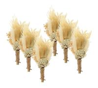 HOOTNEE Mini Ramo de Flores Secas 6 Piezas para Floral de Boda y Hogar, Flores Preservadas DIY, Ramilletes Pequeños para Arreglos y Artesanal