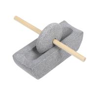 HOOTNEE Molino de piedra manual para y especias, molinillo tradicional pequeño de 12 cm, piedra y madera, para cocina y uso doméstico, conserva el sabor