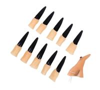 HOOTNEE Nariz de Bruja Falsa Negra y Juego de 10 Uñas Postizas de Zombi para Halloween Accesorios de Disfraz y Cosplay de Vampiro y Fantasma Set de 2 Piezas para Fiesta de Terror