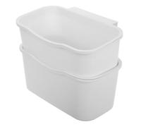 HOOTNEE Organizador de Cabecera Colgante 2 Piezas para Dormitorio, Estante Plástico Blanco para Litera, Cesta de Almacenamiento Junto Cama, Bolsa para Control Remoto y Libros, Uso