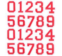 HOOTNEE Pegatinas Numéricas Adhesivas Para Manualidades Infantiles, Autoadhesivas, Colores Rojo, Números 0-9, 20 Piezas, Ideales Para Decoración De Ropa, Camisetas Deportivas y Bolsas