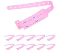 HOOTNEE Pulsera de Identificación Hospitalaria Desechable para Adultos, Tamaño Ajustable, Color Rosa Oscuro, 100 Unidades, Pulsera Médica de Pvc Resistente al Agua para Pacientes