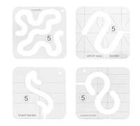 HOOTNEE Regla de Costura Acrílica Transparente 4 Piezas (,) para Manualidades Diy, Plantillas Patchwork, Herramienta Multifuncional para Acolchado y Ropa