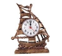 HOOTNEE Reloj Despertador Escultura de Barco de Plástico Dorado, Resistente a Golpes, Adorno de Escritorio Retro y Creativo para Sala o Dormitorio Varios Estilos
