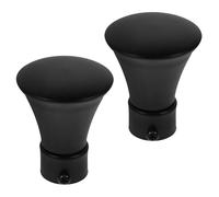 HOOTNEE Remates Decorativos de Hierro para Barra de Cortina 22 MM Color Negro 2 Piezas Extremos Resistentes para Barra de Cortina Accesorios para Decoración de Ventanas y Hogar