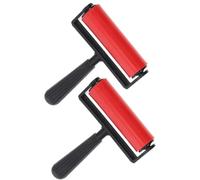 HOOTNEE Rodillos de Impresión de Plástico 2 Pcs, Rodillo para Dibujar Gemas Rojo, Multifunción para Manualidades y Bricolaje, Pequeño Brayer para Grabado y Pintura Artística