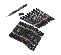 HOOTNEE Rotuladores de Pintura Brillantina de Punta Doble 0,7 MM | Secado Rápido y Anti Manchas, Plástico, para Journaling y Tarjetas, Aptos para Tela y Piedra