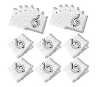 HOOTNEE Servilletas de Papel Impresas Notas Musicales para Fiestas 40 Unidades Cuadradas Desechables Toallas de Papel para Manos y Postre Decoración Temática para Cumpleaños y Eventos