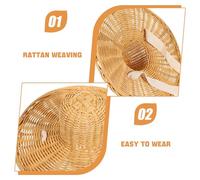 HOOTNEE Sombrero Cónico de Ratán para Color Natural Sombrero Tejido Artesanal para Fiestas y Cosplay Accesorio Ligero y Ventilado Adecuado para Exteriores y Sesiones de Fotos