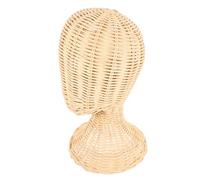 HOOTNEE Soporte para Sombreros de Ratán Natural Maniquí de Exhibición Base Estable para Cascos Pelucas y Auriculares Expositor Ajustable para Guardar y Conservar la Forma en Tiendas y