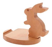 HOOTNEE Soporte para Teléfono Móvil de Mano de Madera Diseño de Conejo Soporte de Escritorio Estable y Portátil para Cama y Sofá para Teléfono Celular y Tableta