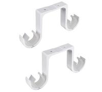 HOOTNEE Soportes de Doble Varilla para Cortinas en Metal Base Engrosada para Montaje Superior, Accesorios para Cortinas Opacas y Visillos, Juego de 2 Piezas