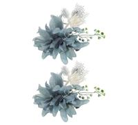 HOOTNEE Sujetadores para Cortinas Flores de Tela Color Azul Profundo 2 Piezas - Pinzas Decorativas para Sala de Estar y Dormitorio Abrazaderas Funcionales para Sujetar Cortinas Estilo