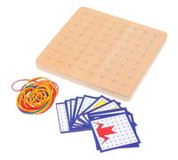 HOOTNEE Tablero de Uñas Geométrico de Madera Grande Juguete Educativo Montessori para Matemáticas Herramienta de Aprendizaje para Preescolares Creativo de Geoplano con Clavos Coloridos