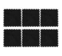 HOOTNEE Tapetes De Juego De Rompecabezas De Felpa Eva para Niños, Cuadrados 30x30x1 Cm, Accesorios Multifunción para Suelos del Hogar, 6 Piezas Negras para Habitaciones y Salas De Estar