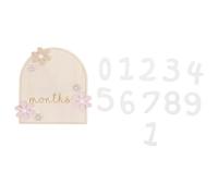 HOOTNEE Tarjetas de Logros Mensuales para de Madera Doble Cara Diseño Floral Accesorio Fotográfico para Recién Nacido Registro de Crecimiento y Seguimiento Mensual del