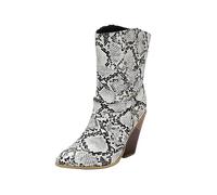 HOOUDO Botas de Boxeo,Botas Agua Mujer Cómoda Moda con Forro Calido y Suela Antideslizante Botines Western Botines Trekking Aire Libre Zapatos de Tacon Ancho Casual o de Fiesta