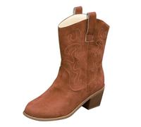 HOOUDO Botas Mujer Altas,Botas Boxeo Mujer Moda Cómoda Empeine Botines Mujers Media Botines Mujers Invierno de Piel Serraje con Plataforma Casual o de Fiesta