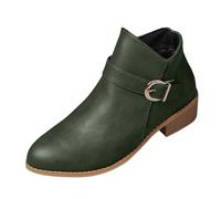 HOOUDO Botas Negras Mujer,Botas de Montar A Caballo Cómoda Moda Planas Calentar Piel Forro Cordones Botines Empeine Botines Estilo Motero Trekking Zapatos con Plataforma Senderismo