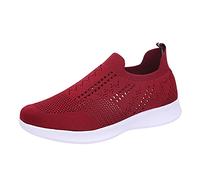 HOOUDO Cordones Elasticos Zapatillas Deporte,Zapatillas Mujer Verano,Zapatos Primavera Zapatos Pies Anchos Blancas Piel Only para Caminar de Verano Vestir Brillo Casual Vestir Verano