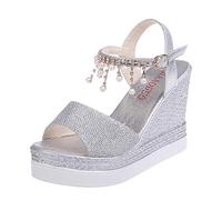 HOOUDO Sandalias Mujer Comodas,Sandalias Tacon Dorada,Zapatos Fiesta Comodos,Zapatos Salon,Chanclas Ortopedicas Verano,Chanclas de Verano Piel,Zapatillas Estar Por Casa,Zapatillas Doradas