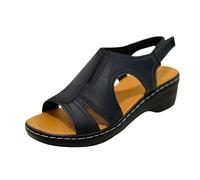 HOOUDO Sandalias Ortopedicas Mujer Verano,Sandalias Doradas Con Plataforma,Zapatos Ancho Especial,Zapatos Destalonados,Zapatillas Esparto,Zapatillas Casual