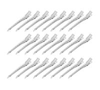 HOOWIFFY 36 Pinzas Pelo Tipo Horquilla de Pato de Acero Inoxidable, Grandes, Plateadas, Pack de 3 Cajas 12 Clips para Seccionar y Cortar el Cabello, Accesorios para Peluquería Profesional
