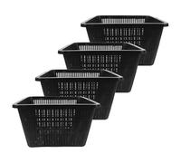 HOOWIFFY 4 Piezas Maceta Hidropónica Cuadrada Negra de Plástico para Verduras Optimización de Circulación de Agua y Trasplante Fácil, Adecuado para Jardines Interiores y Balcones