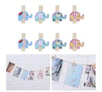 HOOWIFFY 40 Clips de Elefante Forma Fotos de Madera Piezas para Hogar | Sujetan Foto, Memo, Apunte y Papel, Estilo Cartoon, para Boda, Tarjetas y Adornos