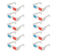 HOOWIFFY 50 Gafas Anaglifo Rojo Azul de Cartón para Películas 3D, Ligeras Doble Capa de Cartón 250g, Ideales para DVDs y Juegos 3D Infantiles