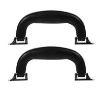 HOOWIFFY Asas de Repuesto para Maleta y Caja, Juego 2 Piezas de Plástico Resistente Cuero Artificial Negro y Plata, Manijas Multifunción para Estuches de Guitarra, Equipaje y Cajas,