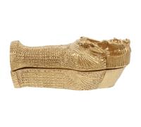 HOOWIFFY Ataúd de Resina Dorado con Momia Realista, Resistente a Caídas, Decoración Temática de Momia para Halloween, Adecuado para Engañar a Amigos y Familia