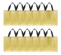 HOOWIFFY Bolsas Tejido de Asas con Reutilizables Grandes Doradas 12 Llevar Material No Fáciles Versátiles para Fiestas, Regalos y Compras Cotidianas