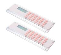 HOOWIFFY Calculadora con Regla de Doble Escala para Estudiantes y Profesionales Compacta y Portátil 2 Piezas de Plástico Rosa en Geometría y Ejercicios