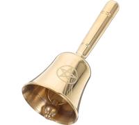 HOOWIFFY Campana de Mano de Cobre Dorado Campana de Altar Resistente y Útil Pentagrama para Rituales y Adivinación para de Tarot