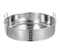 HOOWIFFY Cesta Vaporera de Acero Inoxidable Gruesa 25 Cm Asas Dobles, Rejilla para Vaporera de Cocina Casera y Restaurante, Ventilación Múltiple para Bollos y Albóndigas, Utensilios