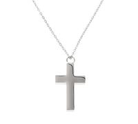 HOOWIFFY Collar Conmemorativo Joya Elegante en Forma de Cruz para Cenizas de Acero Inoxidable Plata, Urna Fácil de Abrir para Servicios Conmemorativos y Mascotas