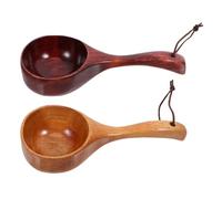 HOOWIFFY Cucharones de Sopa de Madera 2piezas Multifunción para Cocina, Diseño Elegante y Cómodo, Capacidad de 100ml, Utensilios Portátiles para Cocinar en Casa