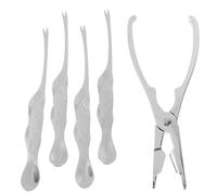 HOOWIFFY de Herramientas para Comer Cangrejos y Mariscos Juego de 5 Piezas Tijeras y Antideslizantes de Aleación de Zinc para Patas de Cangrejo y Langosta