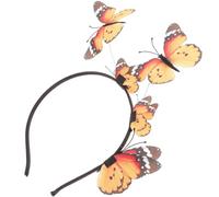 HOOWIFFY Diadema de Aro Cabello Diseño de Mariposas en Tejido Naranja, Uso Duradero y Acabado Fino, Adecuado para Decoración de Tocados y Fiestas