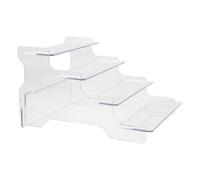 HOOWIFFY Estante Práctico de 4 Niveles para Exhibición de Modelos Pequeños y Joyería Estructura Escalonada de Pet Transparente para Almacenamiento y Exhibición