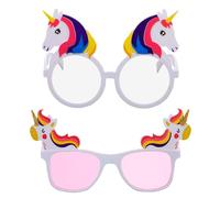 HOOWIFFY Gafas de Unicornio para Fiesta de Cumpleaños Infantiles, 2 Piezas de Plástico PC Resistentes y Divertidas para Cosplay y Celebraciones Varios estilos